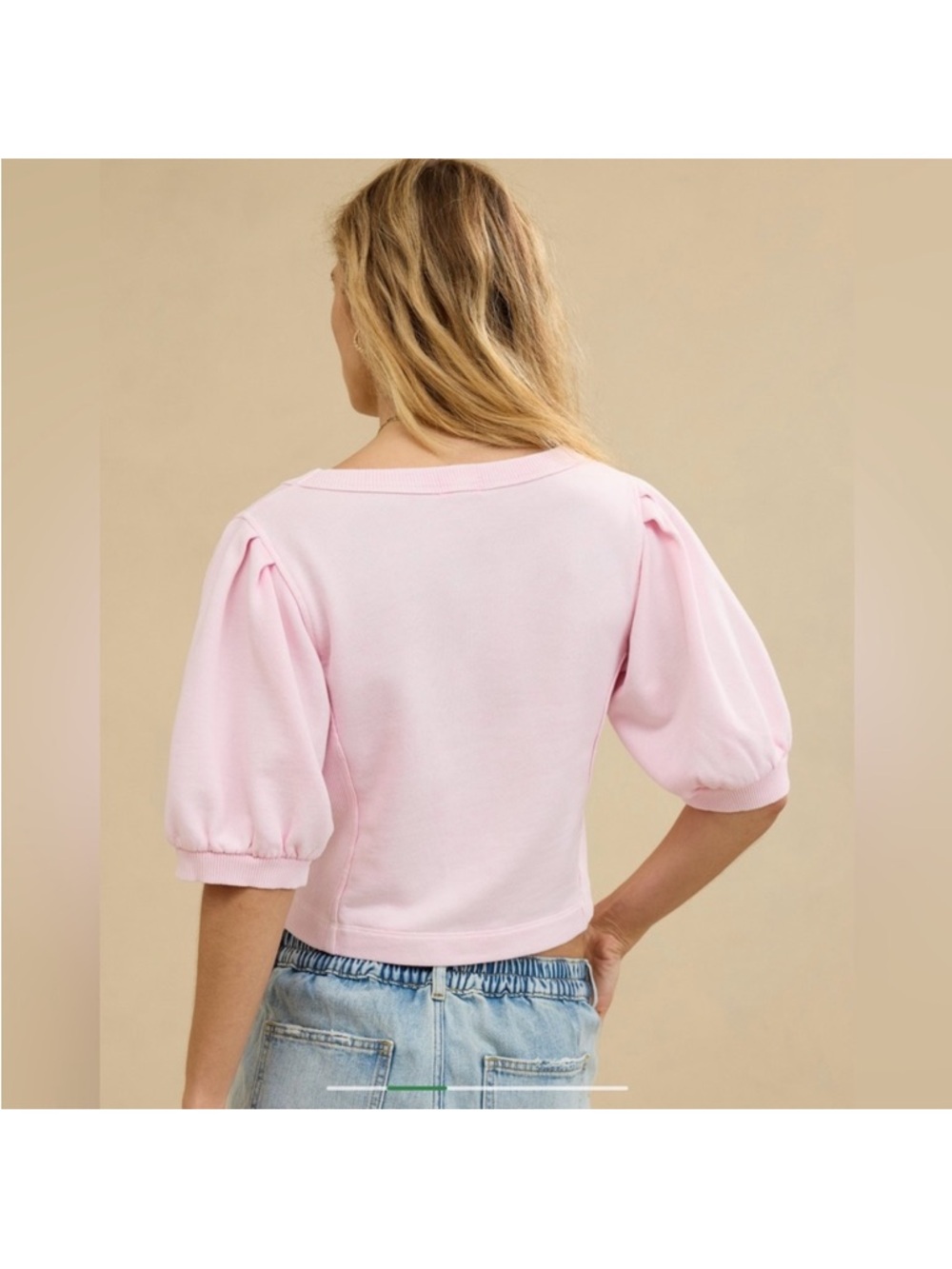 Aerie Women's Cropped Seams Right Short Sleeves Sweatshirt
Color Bloom Size L - Picture 3 of 8